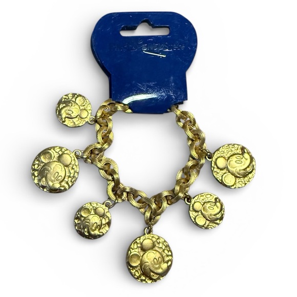 Disney Vintage gold-tone Mickey Mouse charm bracelet 🆕